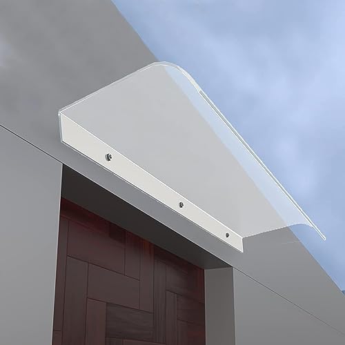 NSLFA Auvent de Jardin extérieur, auvent Transparent pour Porte d'entrée, auvent de Porche, Couverture en Polycarbonate de 3,5 mm d'épaisseur, auvent de Toit, abri Contre la Pluie, Protection cont