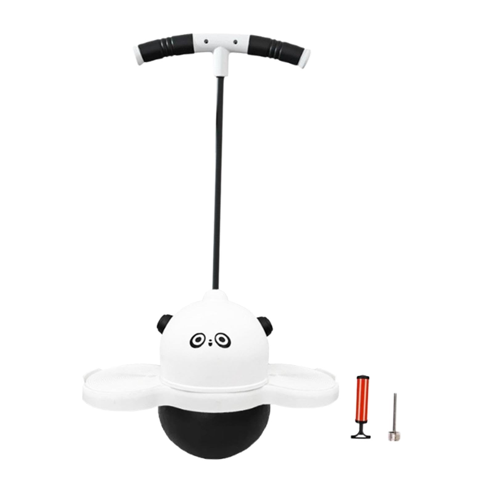 Palla Rimbalzante con Maniglia e Luce Integrata per Bambini, Pogo Ball Attrezzatura Esercizio Equilibrio Materiale PP PVC, Gioco per Bambini- Nero