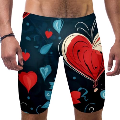 Traje de baño para niño de San Valentín con cordón ajustable y secado rápido