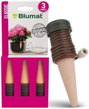 Blumat Classic Automatic Self Watering Plant Stakes (3 Pack) | Vacation Plant Watering Spikes | Houseplant Water Care for Indoor or Outdoor Plants