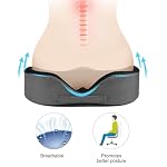 LOUTYTUO Seat Cushion Pillow,100% Memory Foam and Washable Cover,for Office Chair,Car Seat and Wheelchair,Tailbone & Sciatica & Back Pain Relief - Image 6