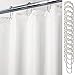 mDesign Juego Cortina de baño de poliéster – Cortina de baño Extra Larga con 12 Aros para Colgar incluidos – Cortinas de Ducha y para bañera Impermeable – 100% poliéster – Blanco