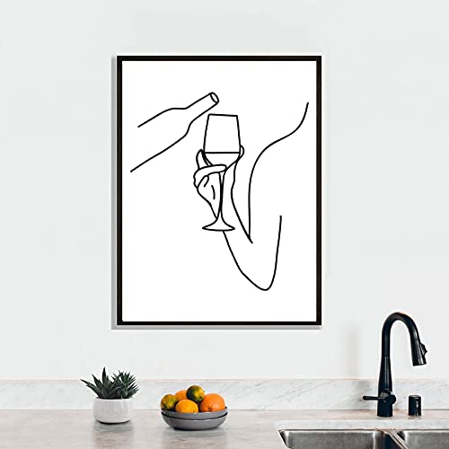 Affiche Cheers noir et blanc 50x70cm peinture sur toile moderne pour déco bar