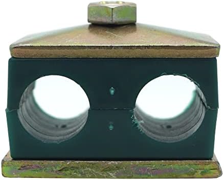1 1/4" Outer Diameter Tube Size STAUFF Twin Series Hydraulic Polypropylene Pipe Clamp, with Galvannized Steel Top Base Plate & Metric Hex Bolts