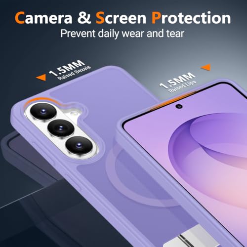 Image of SPIDERCASE Magnetic for Samsung Galaxy S26 Plus Case, with [3 Stand Ways][ Military Grade Drop Protection] with Invisible Stand Shockproof Slim Case for Samsung Galaxy S26 Plus 6.7 inch, Light Purple