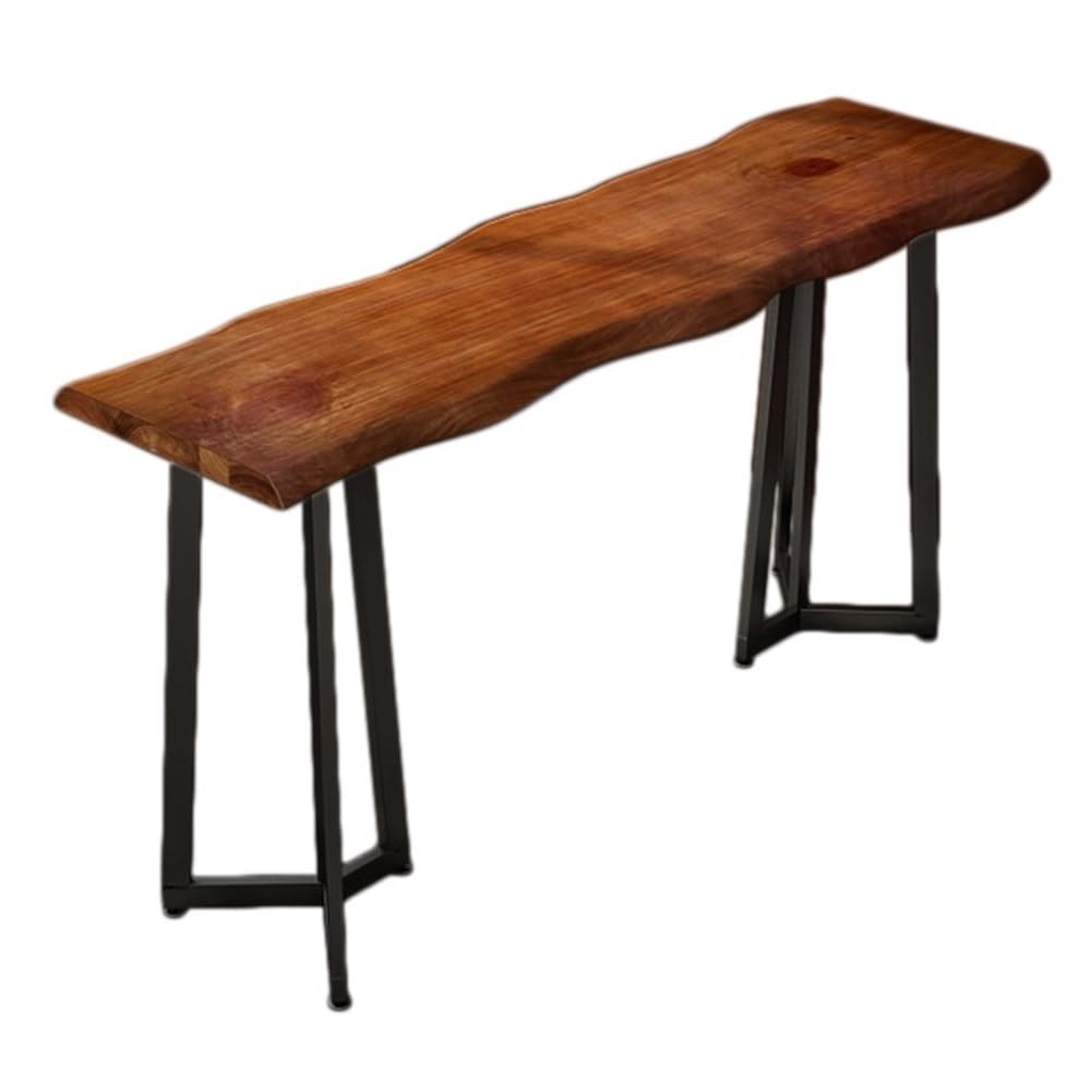 Table de Bar Table de Bar rectangulaire Haute en Bois avec Cadre métal for Cuisine, Salle à Manger et Salon(140 * 45 * 105cm)
