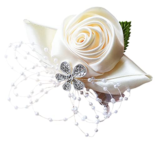 Arlai Beige Rose Wrist Corsage