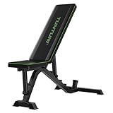 Tunturi Hantelbank UB40, klappbare Fitnessbank, verstellbare Trainingsbank,