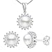 Produktbild Damen Schmuck-Set aus 925 Sterling Silber VERA mit echter weißer Perle und Zirkonia