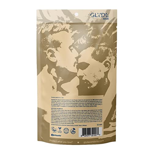 Glyde Maxi - Xl Fit Condoms - 12 Count - Ultra-Thin, Vegan, Non-Toxic, Large Size Natural Rubber Latex, 56Mm For Generous Fit #TOP5