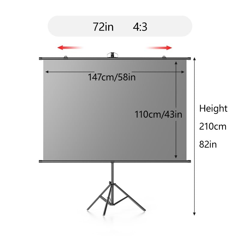Pantalla de Proyector Manual de 72" 16:9 con Soporte miniatura 7