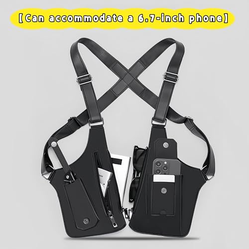 Double Shoulder Armpit Bag, Adventure-Ready Multi-Pocket Anti-Theft Bag with Double Shoulder Straps Perfect Underarm Leisure Backpack for Travel,Work,Play2