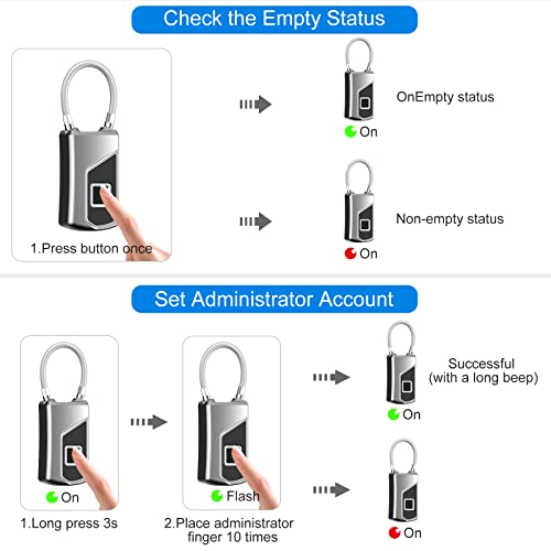 Mypin HS0212-NCUSF Fingerprint Lock With Key Backup, Smart Keyless Waterproof Fingerprint Padlock Ideal thumb #6