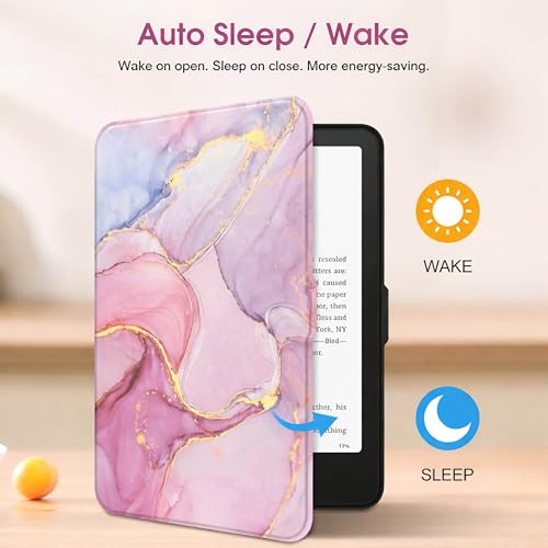 Image of ProElite Case Cover for Kindle Scribe 10.2 inch Case, Slim Smart Flip case Cover for Amazon Kindle Scribe 10.2 inch with Pen Holder, Marble Pink