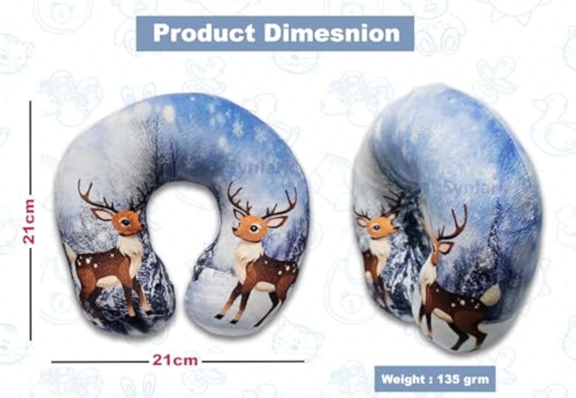 Baby Neck Pillow for Head Shaping, Printed Support for Infants