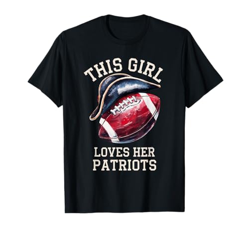 This Girl Loves Her Patriot Men A Women Massachusetts Pride T-Shirt