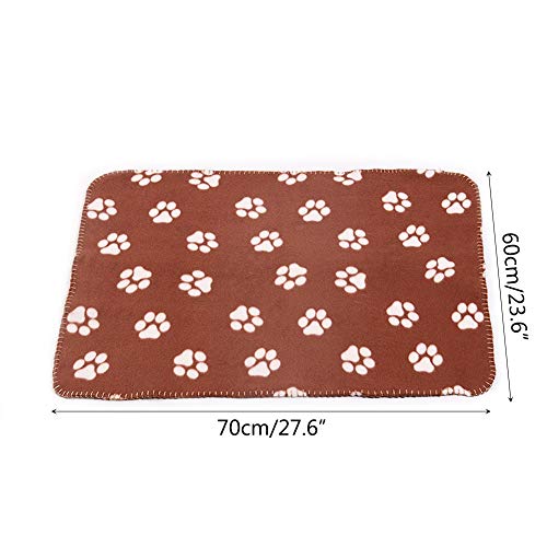 tifee 6 Pieces Pet Blanket Cushion Dog Cat Soft Warm Blankets Puppy Washable Sleep Mat Pad Bed Cover With Paw Print(60 x 70cm/23.6 x 27.6 inch, Multicolor) - Image 6