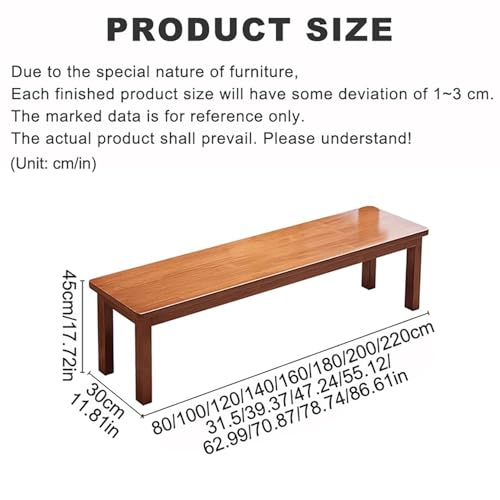 Banco de madera maciza interior para mesa de cocina y pasillo alargado 3