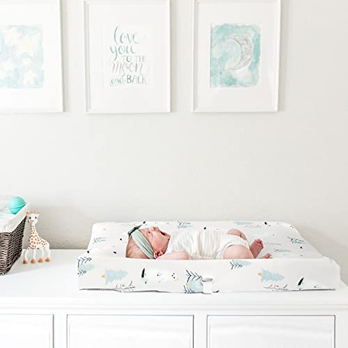 Image of GRSSDER Stretch Ultra Soft Jersey Knit Changing Pad Cover Set 2 Pack, Change Table Pad Covers Fit 32 inch /34 inch x 16 inch Pads Safe and Snug, Cute Wild Forest Mongooses for Baby