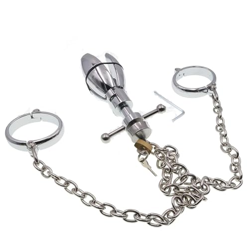 Écarteur anal BDSM Asslock avec menottes en métal et serrure de sûreté