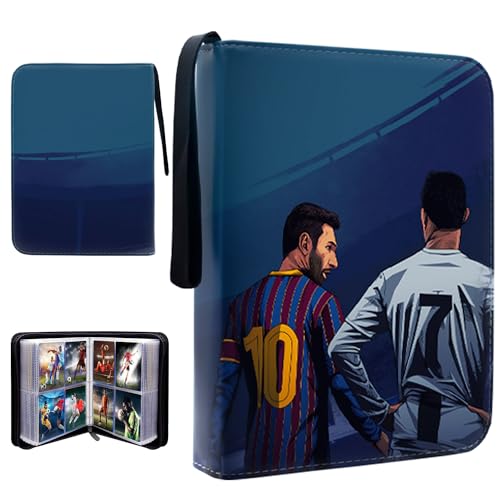Trading Card Album for Football 900 Card Capacity Binder Card Holder, Binder with Sleeves, Football Card Holder Album, Trading Card Game Collection, Carrying Card Folder 50 Page, Navy Blue