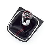 pomo golf gti mk7 Material: de cuero de primera calidad con la puntada roja perilla del cambio Gaitor con Chrome arranque envolvente.Ajuste perfecto.Fácil y rápida instalación.