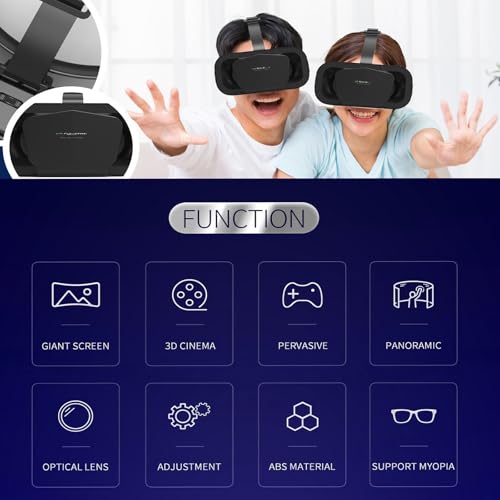 Lunettes de réalité virtuelle pour téléphone avec télécommande et design souple 360° - 2