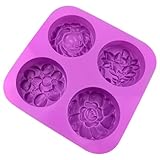IDEANATEGRATE 紫色のシリコン製花型ケ�