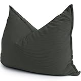 Bananair Pouf Géant XXL d’Intérieur en Velours Côtelé 180x140 cm   Doux, Confortable, Déhoussable   Généreusement Rembourré, Détente Totale   Gros Pouf Lit pour Salon, Chambre Ado, Gamer (Gris Foncé)