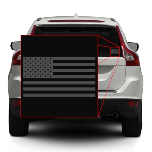 Image of American US Flag [Pick Color /Size] Vinyl Decal Sticker for Laptop /Car /Truck /Window /Bumper (7.5in x 4.2in, Matte Dark Gray)