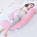 L-YUN Schwangerschaft Kissen Voller Körper, Mutterschaft Kissen Für Schlafen Stillen Und Füttern Mit Abnehmbar Und Waschbar Baumwolle Pillowcase, 150 × 85 × 50Cm,C