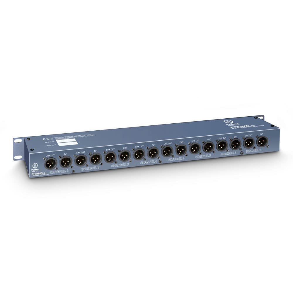 Palmer RMMS 8 - Mikrofon-Splitter, 8 symmetrische XLR Eingänge, 8-Kanal, blau, 19"