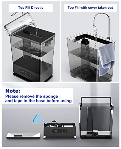 Tabyik 6.5L Humidifiers For Bedroom,Top Fill Cool Mist Humidifier For Large Room Home,With Customized Humidity For Sleep And Plants,Easy To Clean,Black #TOP4