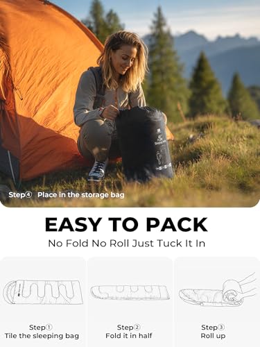 Sleeping Bags for Adults Warm Weather,3lb Backpacking Compact Lightweight Camping Sleeping Bag with Compression Sack for Kids,Camping Essentials Gear for Hiking,Travel,Climb,Outdoor, Indoor miniatura 7