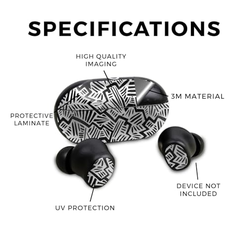 Image of Glossy Glitter Skin Compatible with Beats Solo Buds - Abstract Black - Premium 3M Vinyl Protective Wrap Decal Cover - Easy to Apply | Crafted in The USA by MightySkins