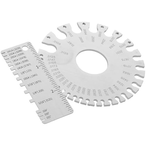 2 piezas calibre de espesor de acero inoxidable de doble cara herramienta de medición precisa para soldadura e instrumentos de medición de control miniatura 1