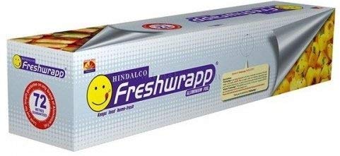 Hindalco Aluminium Foil Paper Food Wrap 72 Meters, 11microns | Food Packing, Wrapping, Storing and Serving