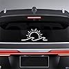 2 x 15 x 7 cm Sun and Wave Car Sticker Vinyl Sticker, Adhesive for Car Bumper, Window, Truck, Laptop - Beach Theme Vehicle Accessories|# AZ277 (White) #3