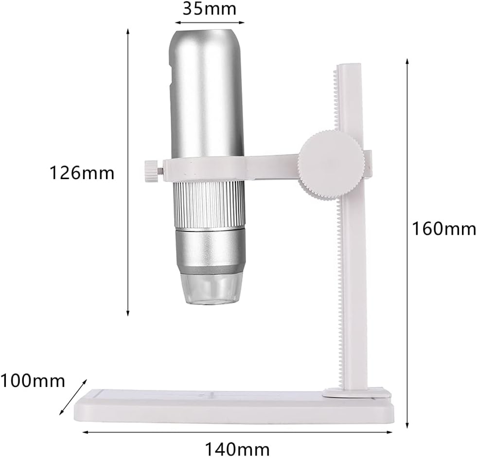 Video Microscope with 8 LED 1080P 1000X 37DB White Electronic Digital for Android iOS PC