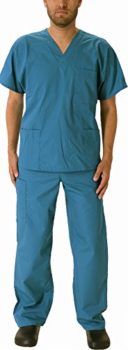 NATURAL WORKWEAR Mens EDS Medical Dental Uniform - Premium Scrubs Set XXS - 3XL