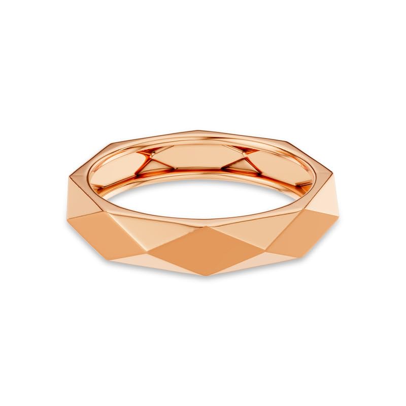 Image of Kisna Diamond & Gold Jewellery 14KT (575) Rose Gold For Women|Real Gold Band|Gold Band Women|Stylish & Simple Daily Wear Gold Band|Gift for Her, Birthday, Anniversary|Mosaic Gold Band S16