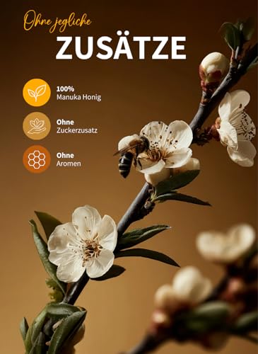 bedrop Manuka Honig mit MGO 500+ XXL Glas - 100% echter Premium Manukahonig aus Neuseeland mit zertifiziertem Methylglyoxal Gehalt (Analyse-Zertifikat) - 140g