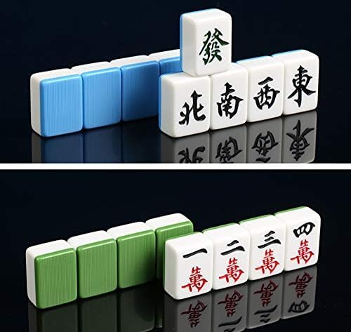 Miniatura 5 de Juego de mahjong filipino chino 144 azulejos de melamina numerados (sin número azul)