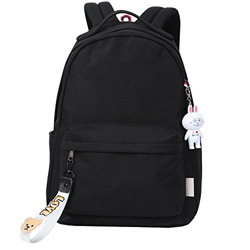 Mocha weir JIAYBL Niños Escuela Chicas Señoras Mujeres Mochila  Negro 03