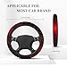 Black Spider Web Steering Wheel Cover with 2PCS Car Coasters Auto Steering Wheel Protector Anti-Slip Breathable 15 Inch Car Accessories (Black)