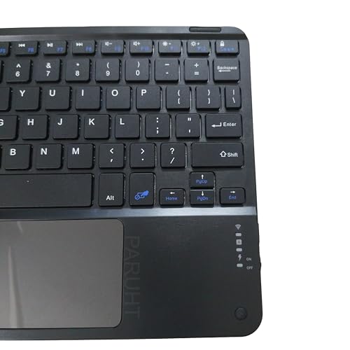 Image of Wireless Bluetooth Keyboard with Touchpad Rechargeable Slim Lightweight Like Air Multi-Device Portable for Tablet, Laptop, Smart TV, PC, Black BTW-TOUCH50