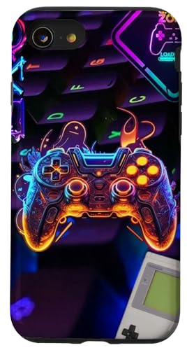 Esthétique Gamer Summer Gaming Jeux Vidéo Garçons Adolescents Enfants Coque pour iPhone SE (2020) / 7/8