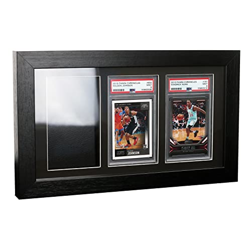 Bivitre PSA CGC TAG Graded Card Display Frame - Wall Mount Sport Trading Card Display Case, Display Card for Baseball Basketball Football Hockey Pokemon MTG (3 Slabs)