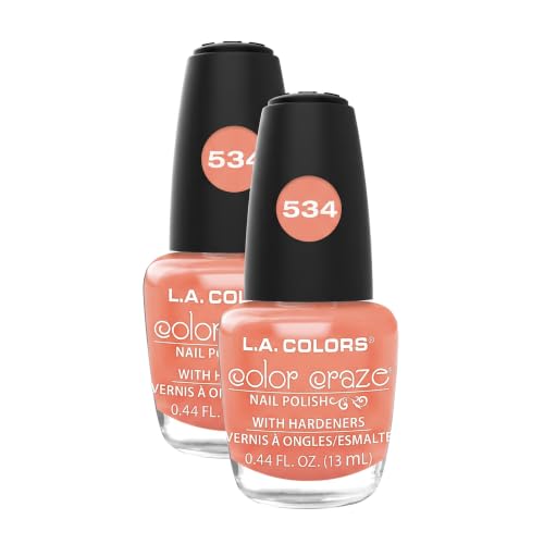L.A. COLORS Color Craze Nail Polish, Hottie CNP534 (Pack of 2)