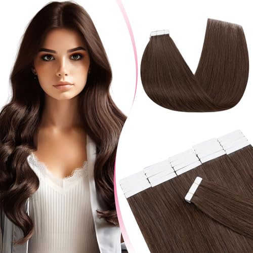 Extension cheveux naturel Remy tape in 60 cm marron chocolat MY-LADY